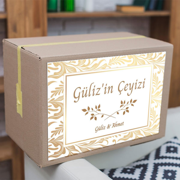 Altın Renkli Çiçekli online tasarla