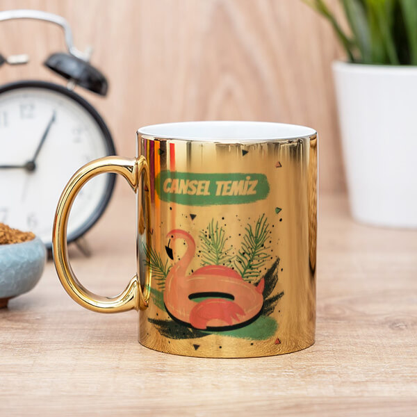 Ananas Flamingo Gold Kupa online tasarla