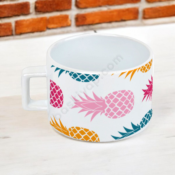Ananas Tasarım Baskılı Kendin Tasarla Kahve Fincanı online tasarla