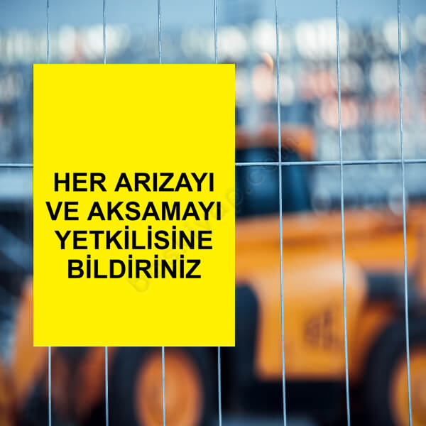 Arızayı Ve Aksamayı Yetkiliye Bildiriniz Etiketi online tasarla