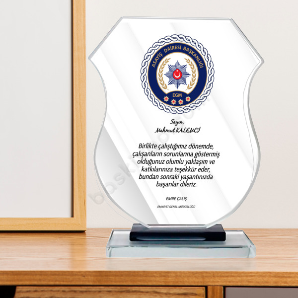 Asayiş Dairesi Başkanlığı Emeklilik Plaketi online tasarla