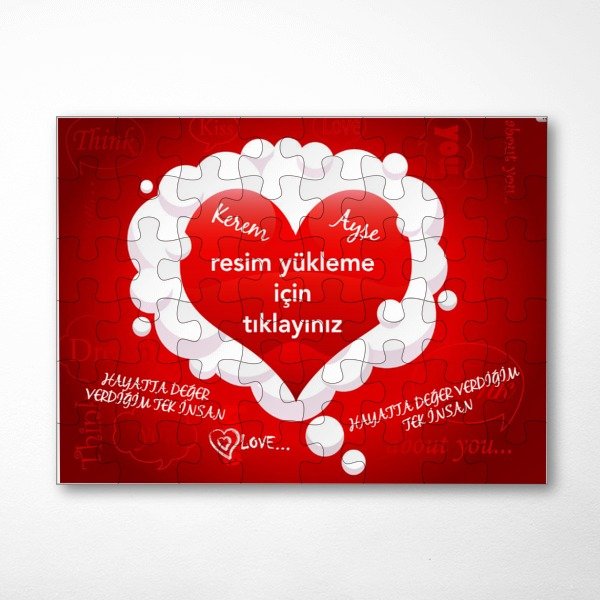 Aşkına Hediye Tasarımlı Fotoğraflı A3 Puzzle online tasarla