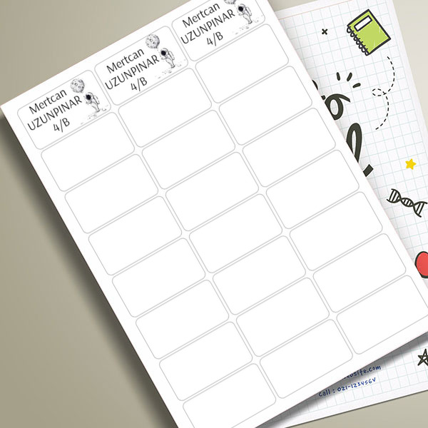 Astronot Okul Etiketi online tasarla