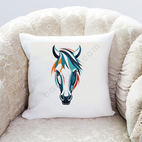 At Desenli Yastık Kılıfı online tasarla