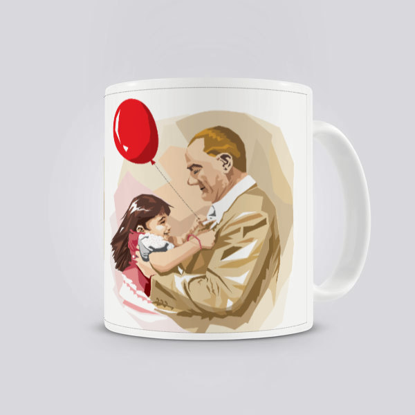 Atatürk'ün Çocuk Sevgisi Baskılı Kupa Bardak online tasarla