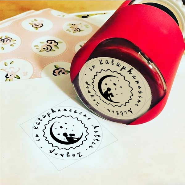 Ay Yıldızlı Kitaplık Kaşesi online tasarla