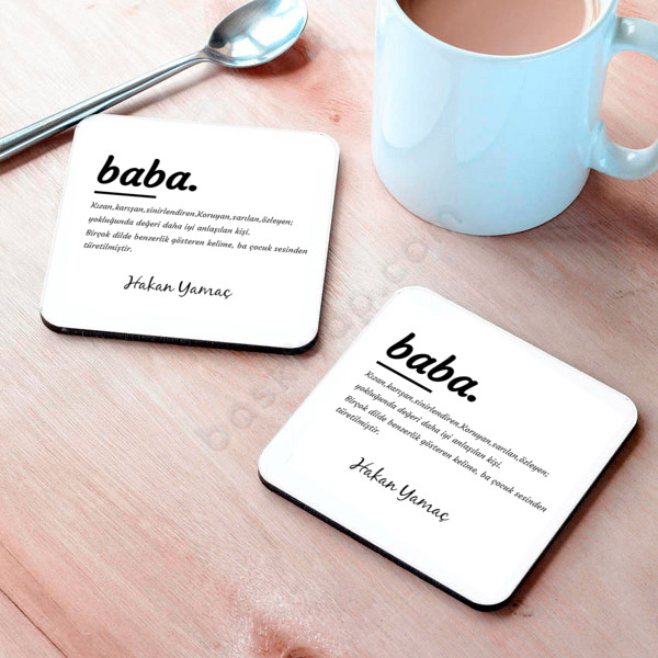 Baba Kelime Anlamı Bardak Altlığı online tasarla