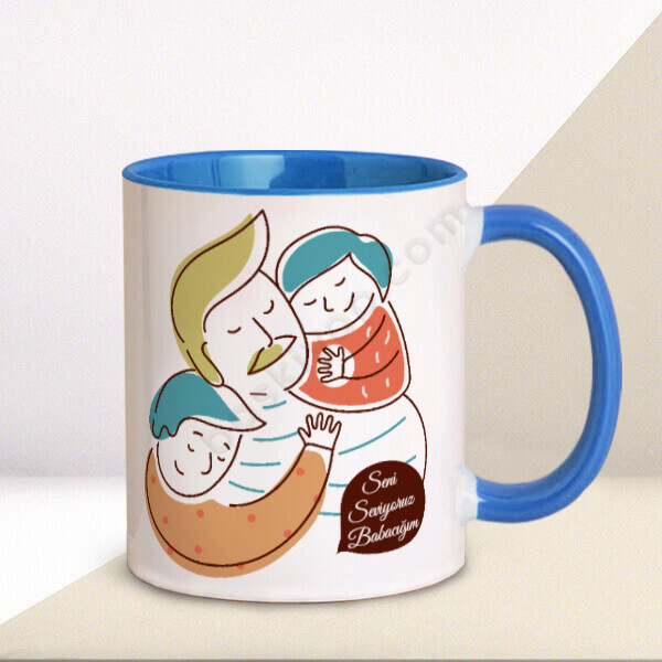 Baba Ve Çocukları Tasarımlı Kupa online tasarla