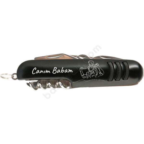 Babalar Günü İçin İsme Özel 7 Fonksiyonlu Siyah Çakı online tasarla