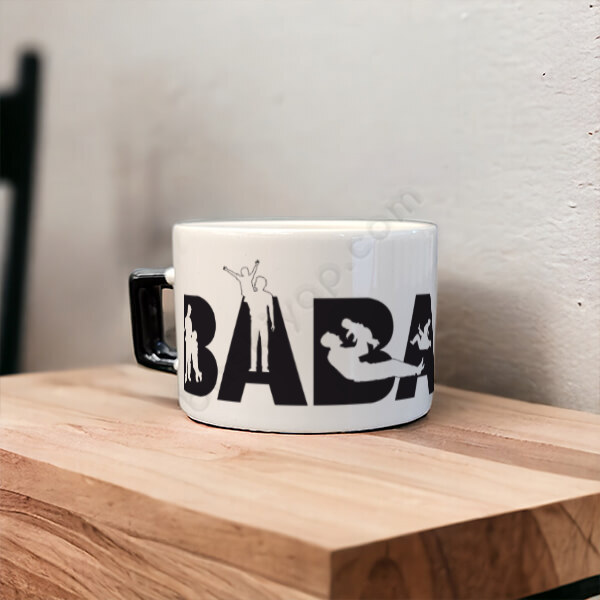 Babalar Günü İçin Özel  Siyah Kulplu Baskılı Fincan online tasarla