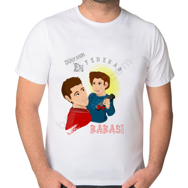 Babalar Günü Kutlu Olsun Baskılı Beyaz Tişört online tasarla