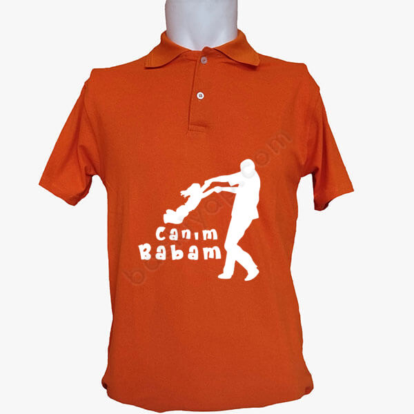 Babalar Gününe Özel Polo Yaka Turuncu Tişört online tasarla