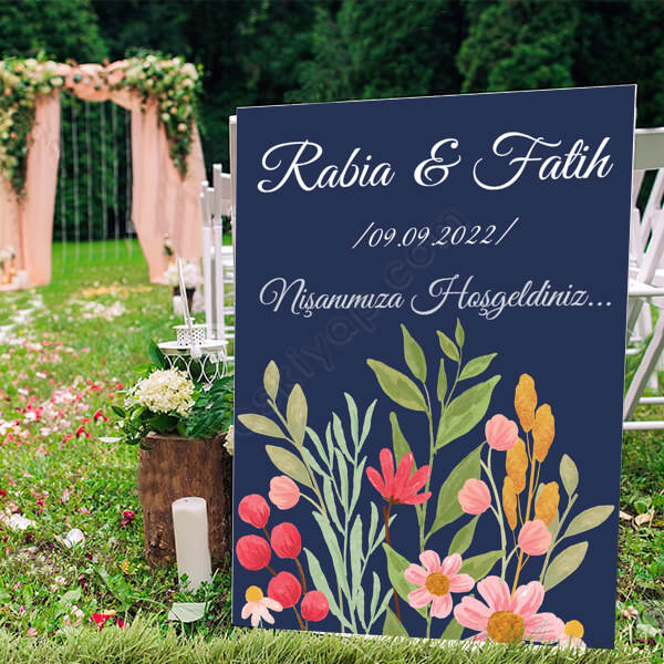 Bahar Çiçekleri 2 Baskılı Ayaklı Pano online tasarla