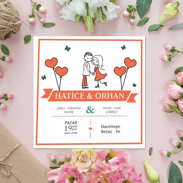 Balonlu Kelebekli Çift online tasarla