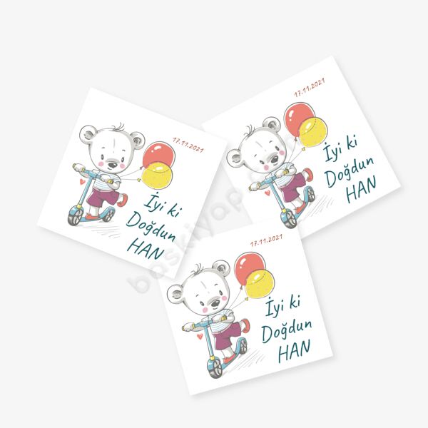 Balonlu Tasarım Sticker online tasarla