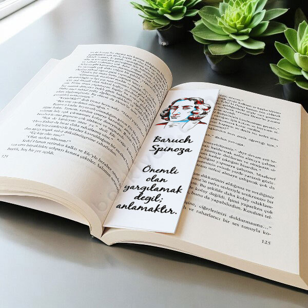 Baruch Spinoza Felsefe Tasarımlı Kitap Ayracı online tasarla