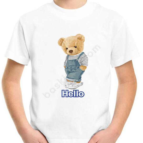 Baskılı Beyaz Çocuk Tişört online tasarla