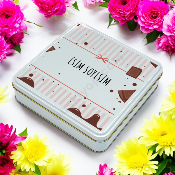 Baskılı Hediyelik Teneke Çikolata Kutusu online tasarla