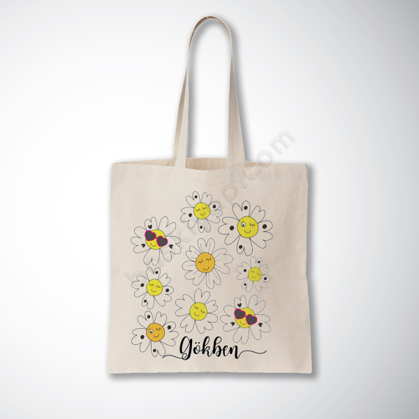 Papatya Tasarımlı Promosyon Bez Çanta online tasarla