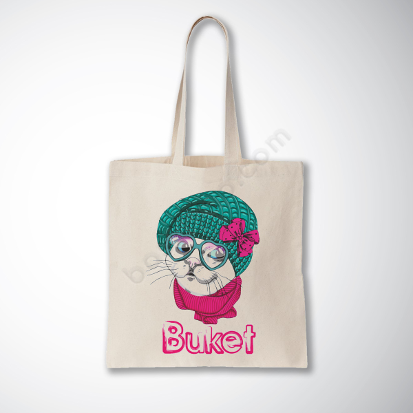 Kedi Baskılı Promosyon Bez Çanta online tasarla