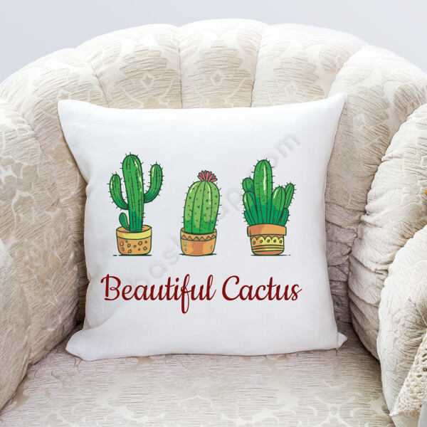 Beatiful Cactus Baskılı Yastık Kılıfı online tasarla