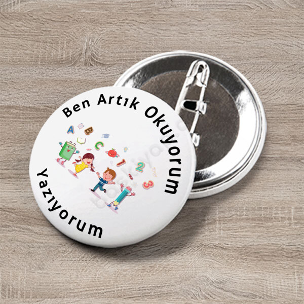 Ben Artık Okuyorum Yazılı Rozet online tasarla