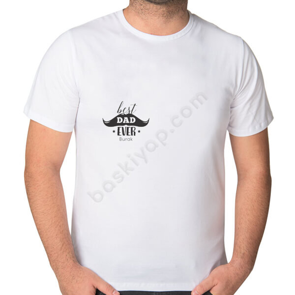 Best Dad Tasarımlı Beyaz Erkek Tişört online tasarla