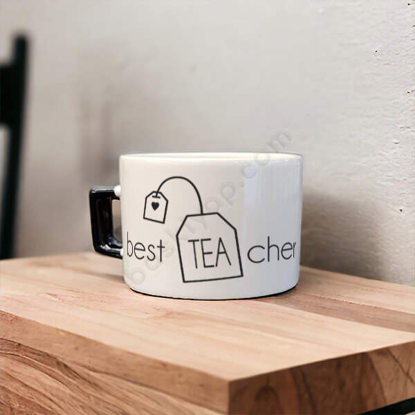 Best Teacher Kendin Tasarla Siyah Kulplu Baskılı Fincan online tasarla