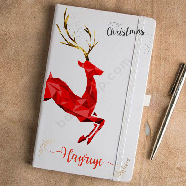 Geyik Tasarımlı Beyaz Ajanda online tasarla