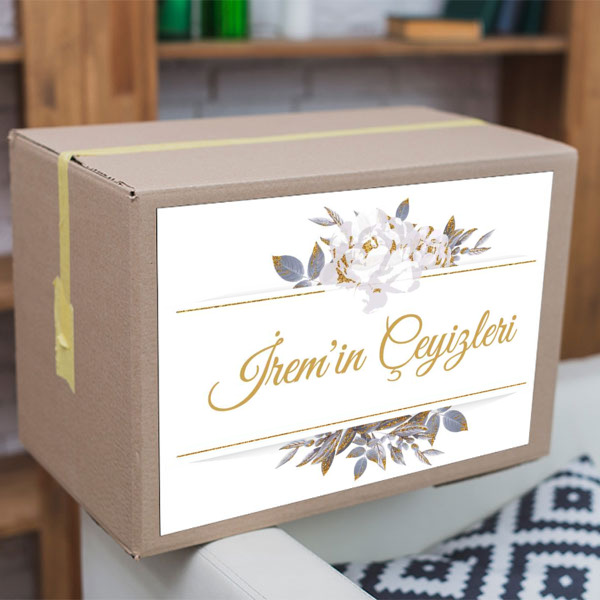 Beyaz Gold Çeyiz Etiketi online tasarla