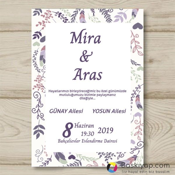 Beyaz Zemine Mor Desenli online tasarla