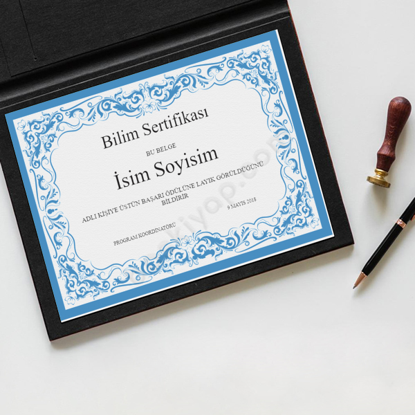 Bilim Sertifikası online tasarla