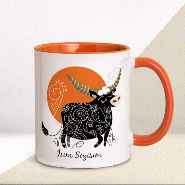 Boğa Tasarımlı İsimli Kupa online tasarla