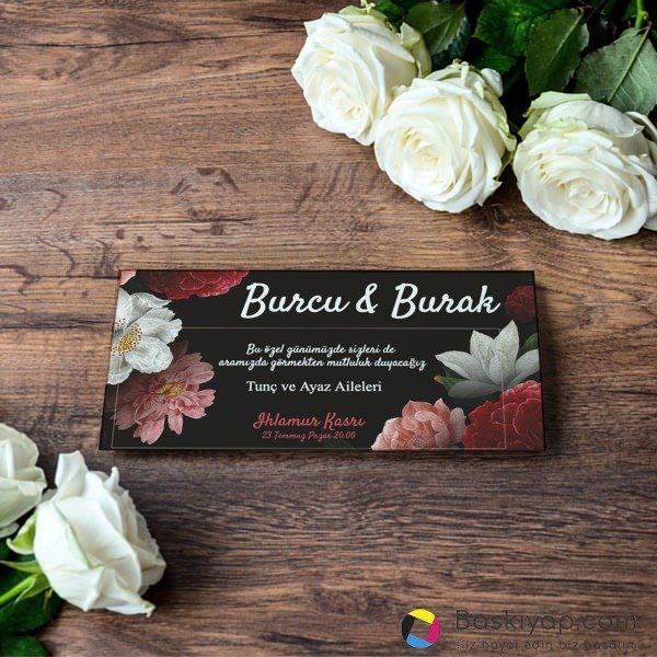 Bordo Çiçek Çerçeveli online tasarla
