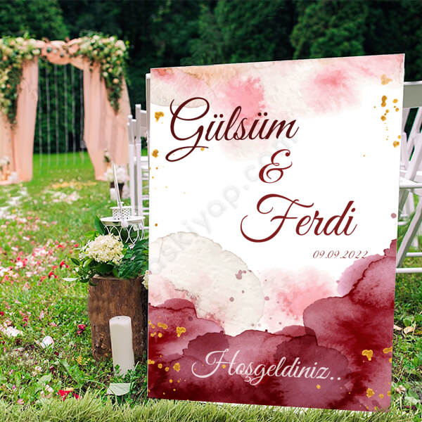 Bordo Tasarım Ayaklı Pano online tasarla