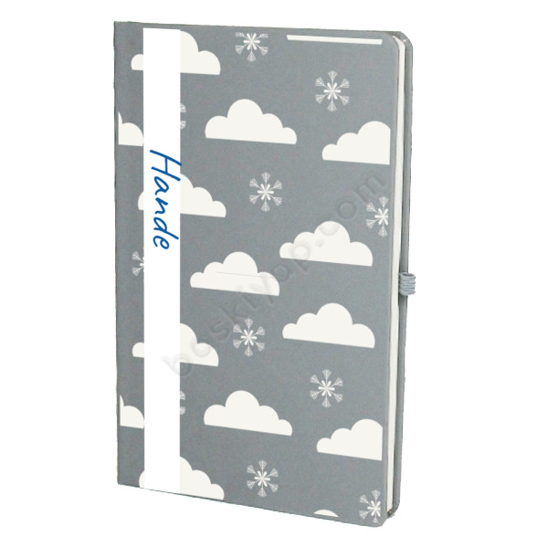 Bulut Tasarımlı Gri Ajanda online tasarla