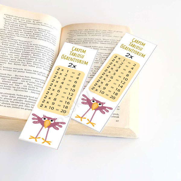 Çarpım Tablosu 2 Eğitici Kitap Ayracı online tasarla
