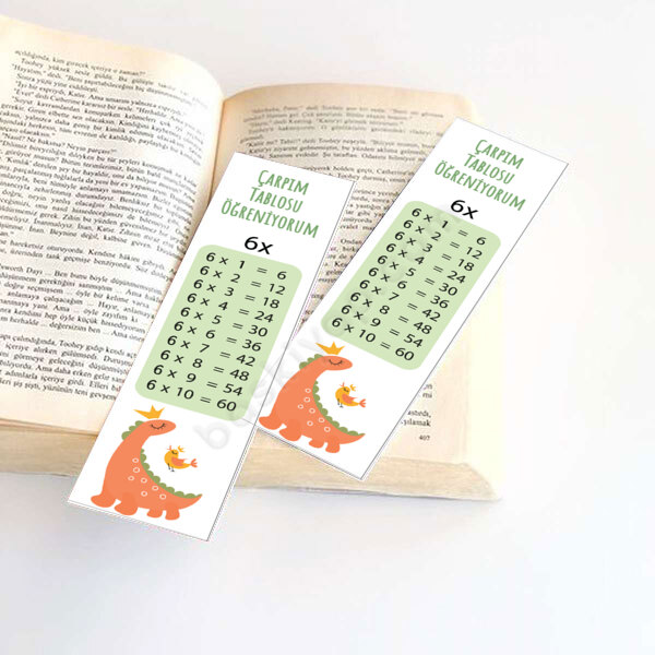 Çarpım Tablosu 6 Eğitici Kitap Ayracı online tasarla