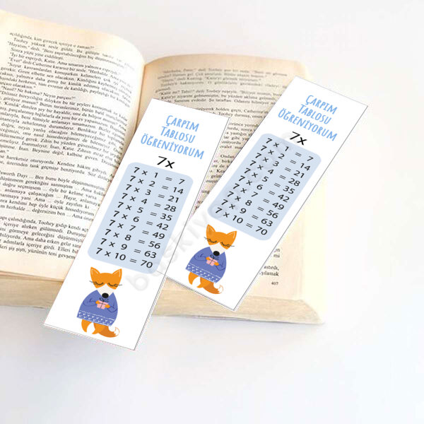 Çarpım Tablosu 7 Eğitici Kitap Ayracı online tasarla