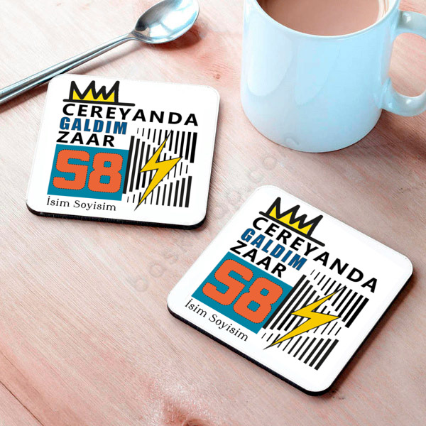 Cereyanda Galdım Zaar Tasarımlı Bardak Altlığı online tasarla