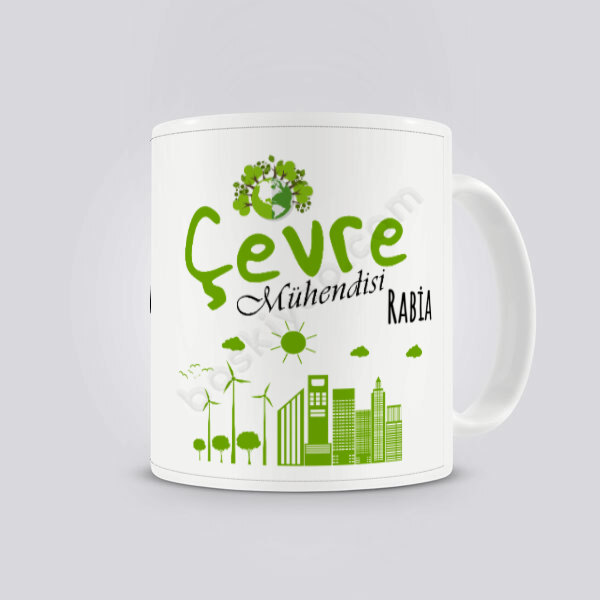 Çevre Mühendisi Tasarım Baskılı Kupa Bardak online tasarla