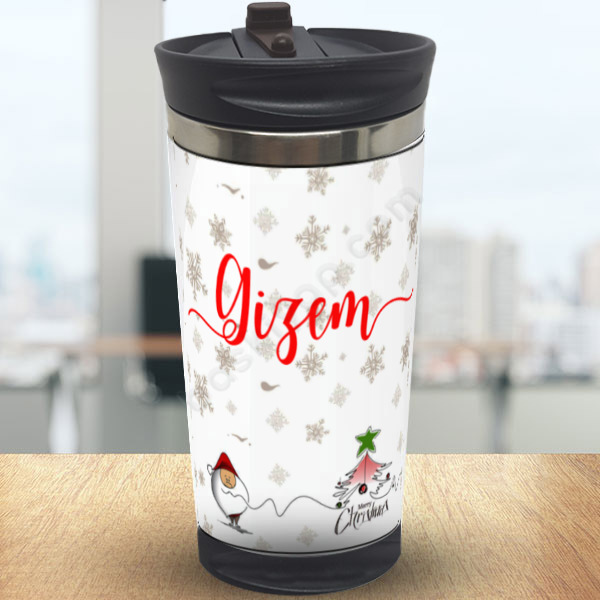 Christmas Tasarımlı Çelik Termos online tasarla