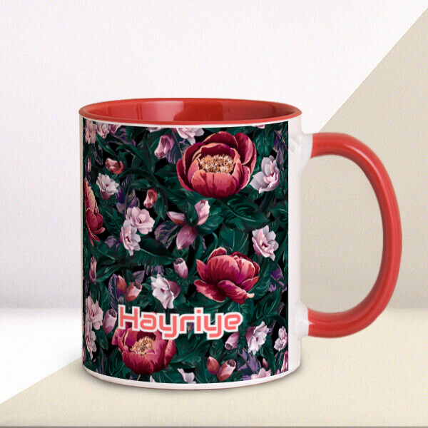 Çicek Desenli Bardak online tasarla