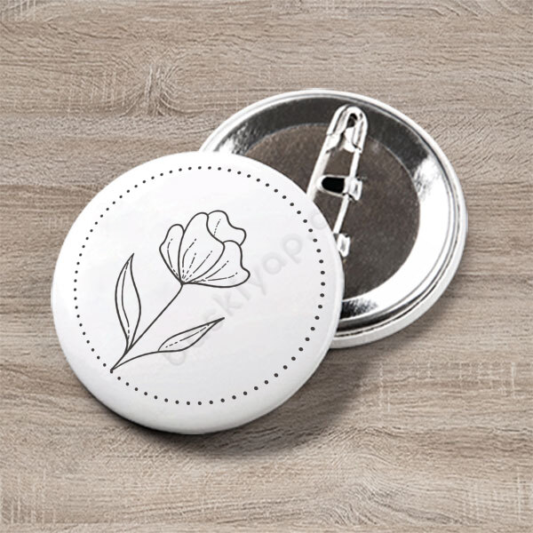 Çiçek Tasarım Buton Rozet online tasarla