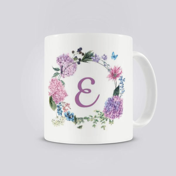 Çiçek Tasarımlı Baş Harf Kupa online tasarla