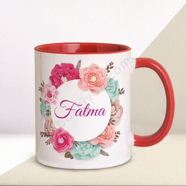 Çiçekli Anneler Günü Tasarımlı Kupa online tasarla