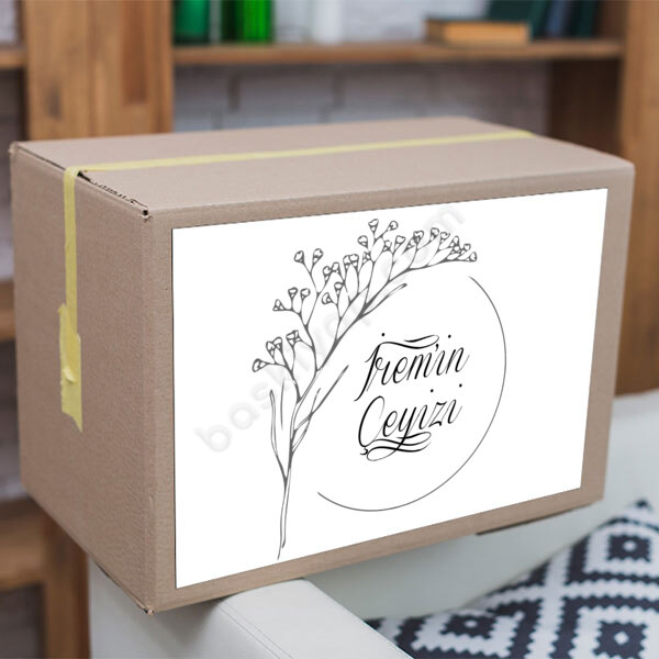 Çicekli Çeyiz Etiketi online tasarla