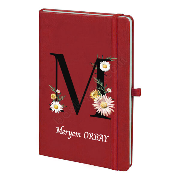 Çiçekli M Harf Tasarım Ajanda online tasarla