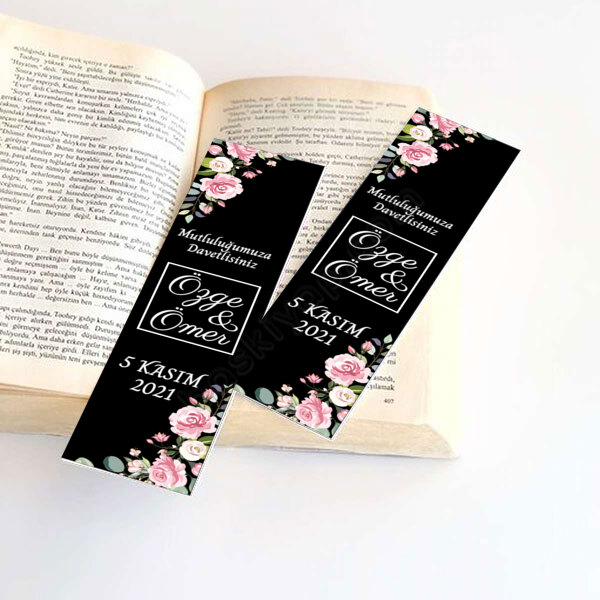 Çiçekli Tasarım Kitap Ayracı online tasarla