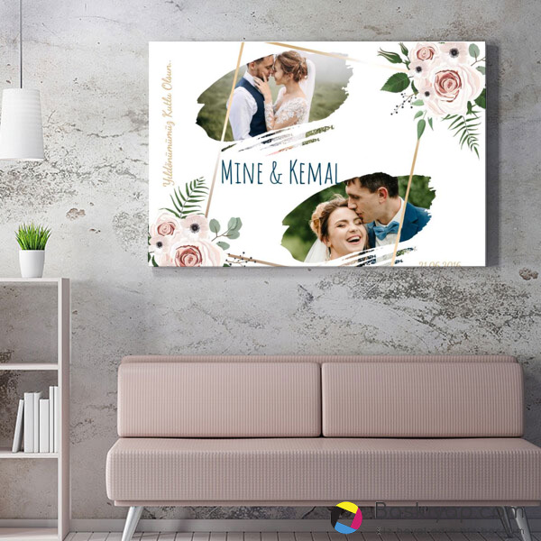 Çiçekli Yıl Dönümü online tasarla